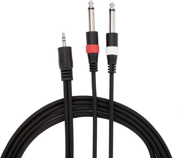 Main image of Ancable 1/8 Inch TRS Stereo to Dual 1/4 inch TS Mono Y Splitter Cable 3.5mm Aux Mini Jack Stereo Breakout Cable Path Cords (1pcs)