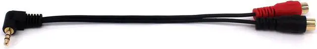 Alt view image 4 of 6 - 0.6FT 20cm 90 degree Right angled 3.5mm (Mini) 1/8 inch TRS Stereo Male to Dual Female RCA Jack Adapter Cable (1pcs)