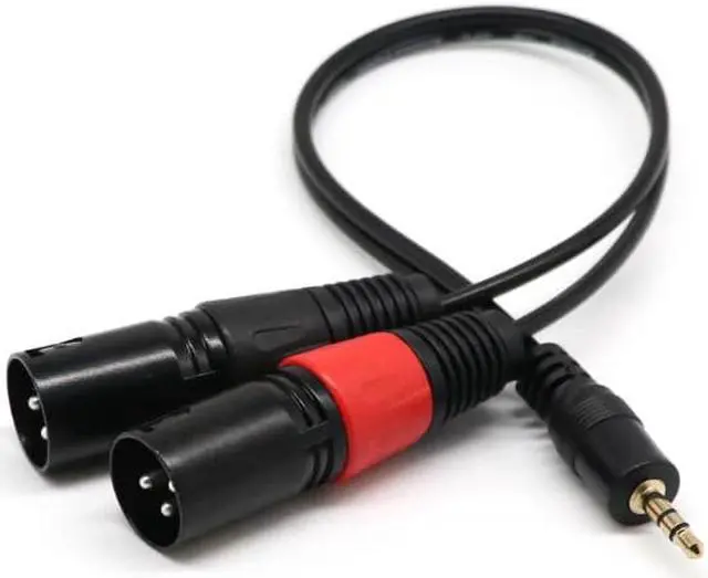 Alt view image 2 of 4 - 3.5 mm mini jack Stereo TRS to Dual XLR 3 pin Male Plug unbalanced Interconnect Cable,Y splitter patch cable cord (1pcs)