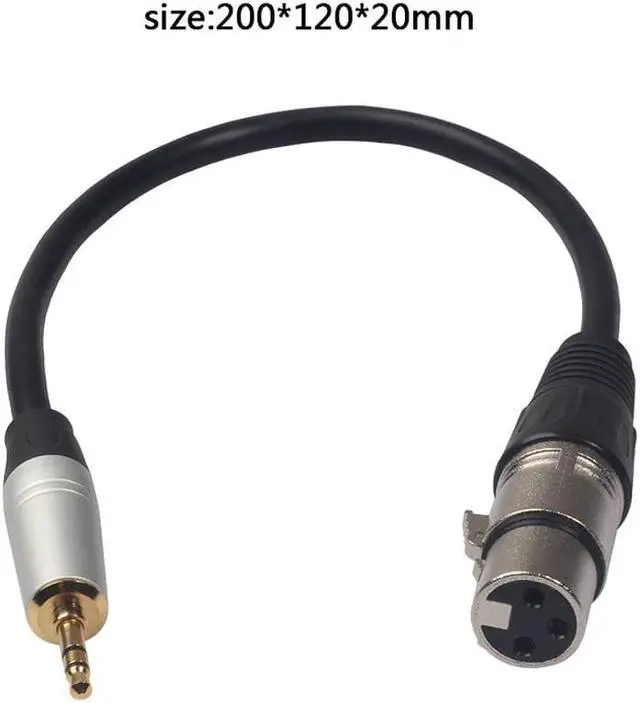 Alt view image 6 of 6 - Black New Xlr 3Pin Female To 3.5Mm 1/8" Trs Male Metal Audio Connector Cable Anti Wear Adapter 0.3M 3.5mm xlr adapter (1pcs)