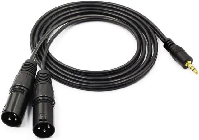 Alt view image 2 of 6 - GREATLINK 3.5mm TRS Stereo Male to Dual XLR Male Splitter Patch Cable Unbalanced Mini Jack 1/8 to Double XLR Breakout Cable 5FT (1pcs)