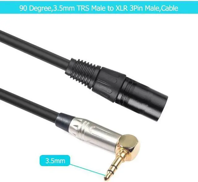 Alt view image 6 of 6 - 0.3M Audio Cables 90 Degree 3.5Mm Stereo Trs Male To Xlr 3Pin Male Audio Cable Microphone Extension Cable Wire Cord (1pcs)