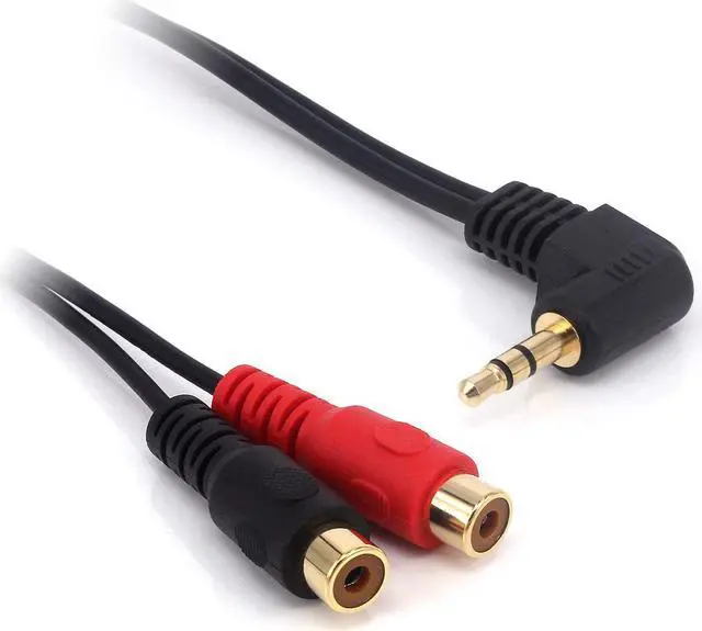 Alt view image 5 of 6 - 0.6FT 20cm 90 degree Right angled 3.5mm (Mini) 1/8 inch TRS Stereo Male to Dual Female RCA Jack Adapter Cable (1pcs)