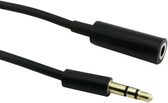 Alt view image 3 of 6 - 3.5mm 1/8" 3pole TRS Stereo Male To 3.5mm 3pole Female Jack M/F Extension Adapter Short Audio Cable 15cm Black (1pcs)