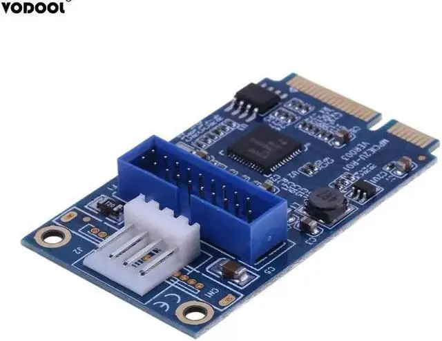 Alt view image 3 of 6 - Mini PCI-E To USB 3.0 19Pin Header 2 Port Expansion Card Computer PC Components PCI Express USB3.0 Converter Card Adapter