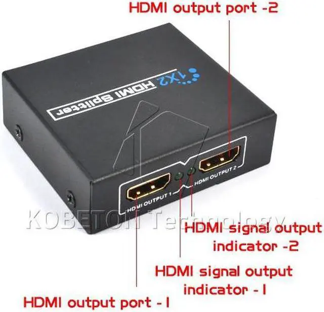 Alt view image 3 of 5 - kebidu 1 to 2 HDMI SPlitter HDMI Switch Adapter for XBOX 360 PS3 1080P 3D HDTV HDCP TV Audio Video 5V 1A USB Power Supply Cable