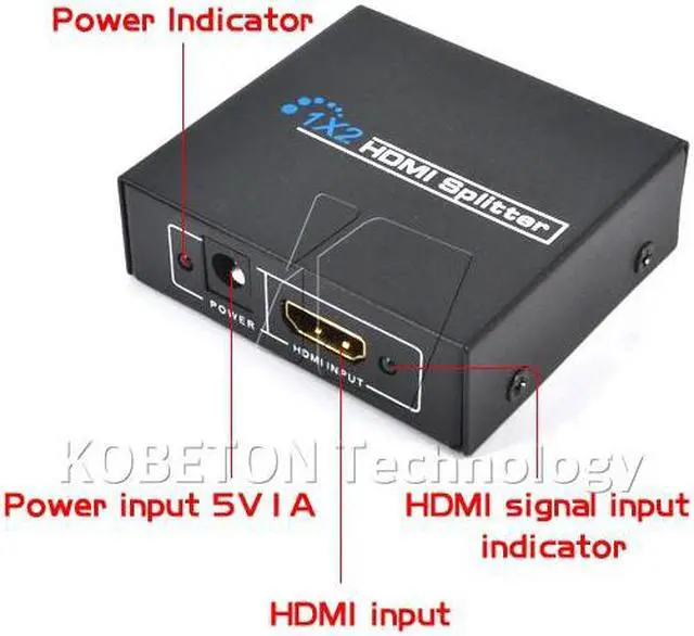 Alt view image 2 of 5 - kebidu 1 to 2 HDMI SPlitter HDMI Switch Adapter for XBOX 360 PS3 1080P 3D HDTV HDCP TV Audio Video 5V 1A USB Power Supply Cable