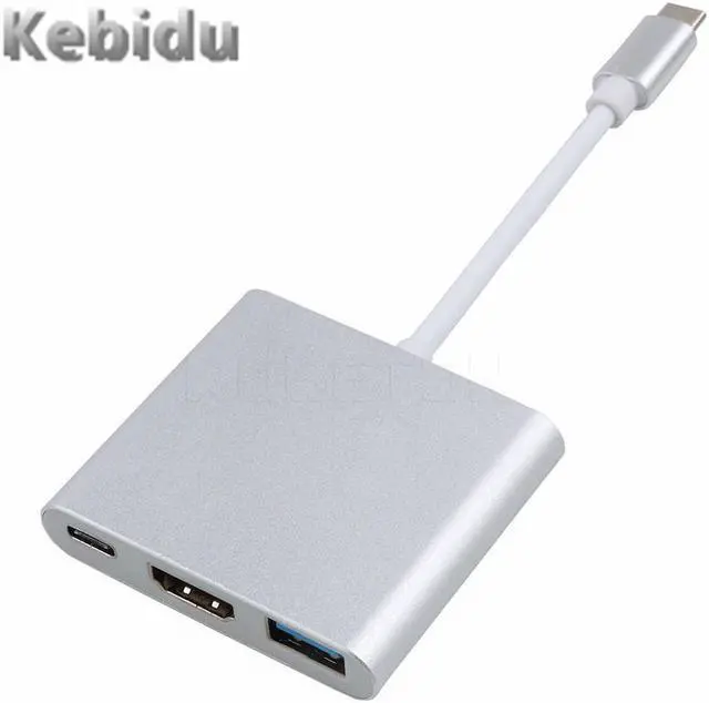 Alt view image 4 of 6 - USB Type-C to HDMI USB3.0+PD Charge Hub Type C video data Adapter USB-C Converter  Male to Female for Mac Air TV Pro Pixel