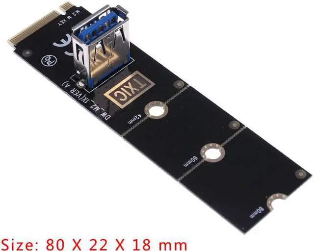 Alt view image 5 of 6 - NGFF M.2 to USB 3.0 PCI Express Converter Adapter Graphic Video Card Extender M2 to PCI-E PCIe X16 Slot Transfer Mining Riser