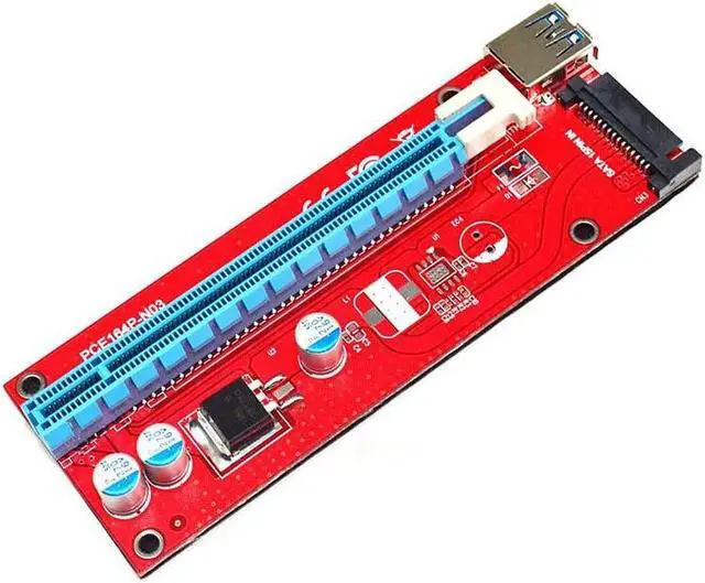 Alt view image 2 of 5 - USB3.0 PCI-E Express 1 to 16 Riser Card Adapter, Mining Dedicated Graphics Card Extension Cable with SATA Power Slot Connector