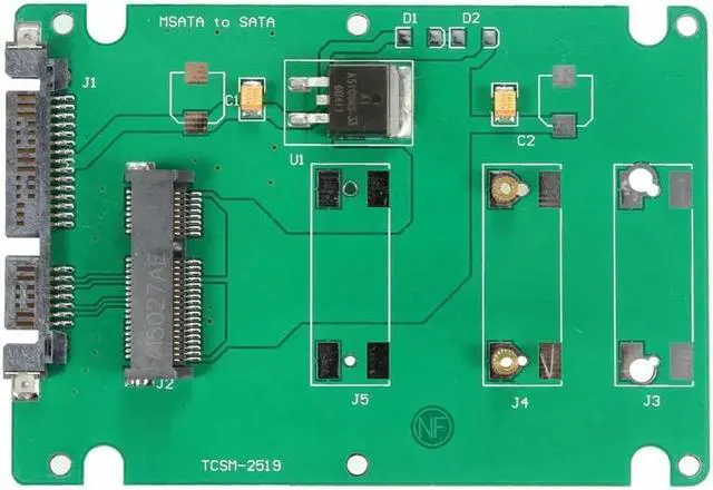 Alt view image 5 of 6 - Mini PCI-E mSATA SSD To 7mm 2.5" SATA 22 pin HDD Adapter Converter Adapter Card with Case