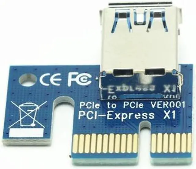 Alt view image 5 of 6 - Amify 60cm USB3.0 PCIe PCI-E Riser 1X to 16X Extender Riser Card Graphic Card Adapter with SATA 15Pin-4Pin Power Cable for BTC Miner