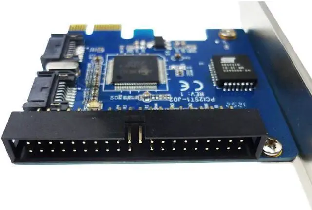 Main image of 2 ports SATA 7pin + IDE to PCI-e Controller Card Chipset Jmicron JMB363