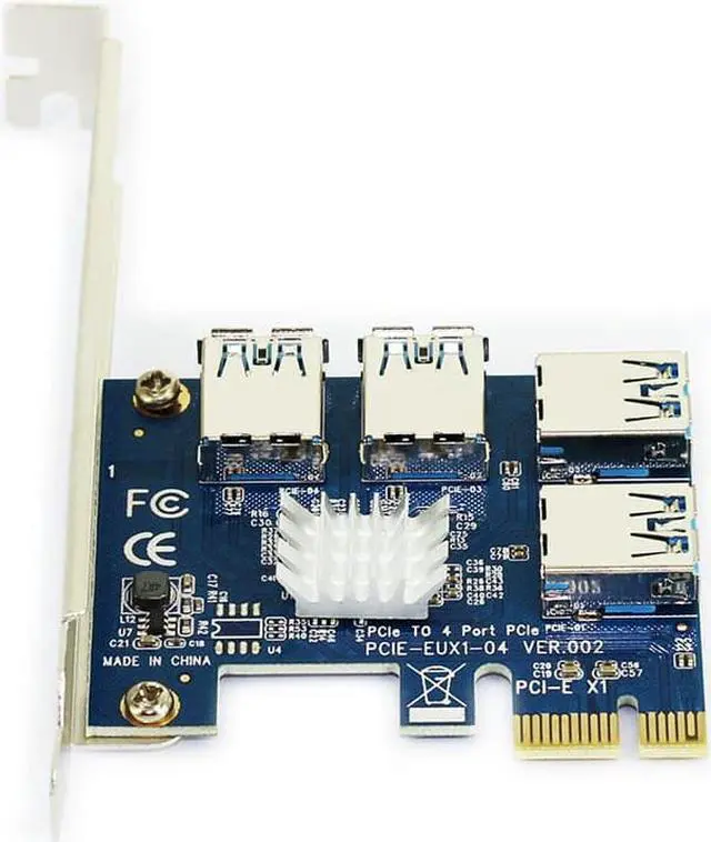 Alt view image 2 of 2 - PCIE to 4 PCIE Riser Card External Internal 1 to 4 PCI Express PCI E 1X slots Riser Card 1 to 4 Adapter PCI-E Port Multiplier