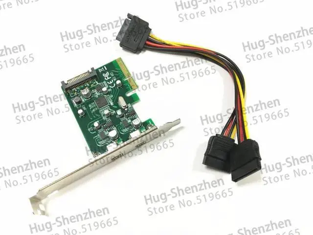 Alt view image 5 of 5 - 2 ports USB-C USB 3.1 Type-C PCI express Card pci-e 4x to usb3.1 Type C adapter Super Speed with sata cable for MAC PRO OSX 10.9