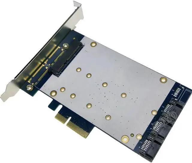 Main image of 4 SATA III PCI-E X4 Controller Card, RAID Controller SATA3.0 HyperDuo 3 ports SATA 7pin + 1 port SATA 22pin PCIe Card