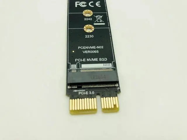Alt view image 3 of 6 - M.2 M KEY Interface to PCI E PCI Express 3.0 X1 NVMe SSD PCIE M.2 Riser Card Adapter Heatsink SSD 2230 2242 2260 2280 Full Speed