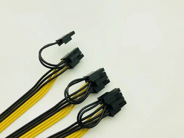 Alt view image 5 of 6 - PSU Power Supply Cables PCI e Molex 8pin to 3 PCI e 8 pin 6+2pin PCI Express Internal Power Splitter Ribbon Cable 12AWG+18AWG