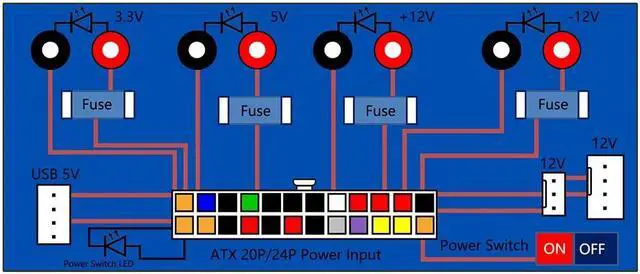 Alt view image 3 of 6 - 24pin/20pintxpoersuppldpter24pintxentopomputerpoersupplmodulerekoutdpterus5vportitsitkfgl