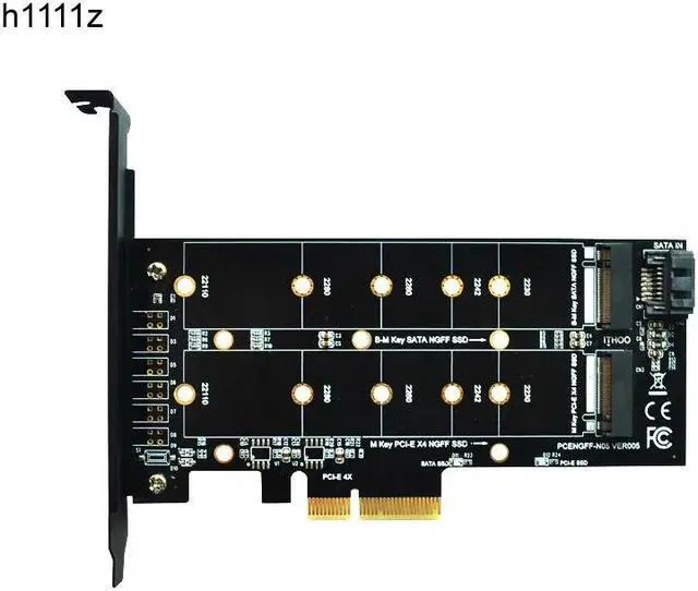 Main image of PCIE to M2 Adapter M2 SSD NVME M Key M.2 NGFF B Key SATA Port to PCI Express 3.0 x4 Raiser Card Suppor 2280 2260 2242 2230 22110