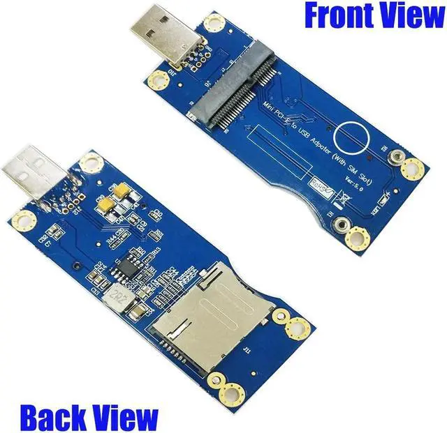 Alt view image 3 of 5 - Mini PCI E to USB Adapter With SIM Card Slot for WWAN LTE Module Mini PCIE Card to USB 2.0 Desktop PC Support SIM 6Pin 8Pin Card