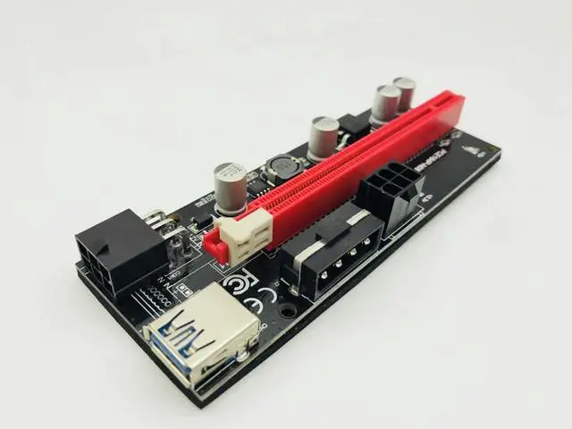 Alt view image 4 of 6 - SATA to USB 3.0 Cable PCI Express PCIE PCI E 009S Molex 6pin Power Supply Adapter 1x to 16X Riser Card for Miner Mining