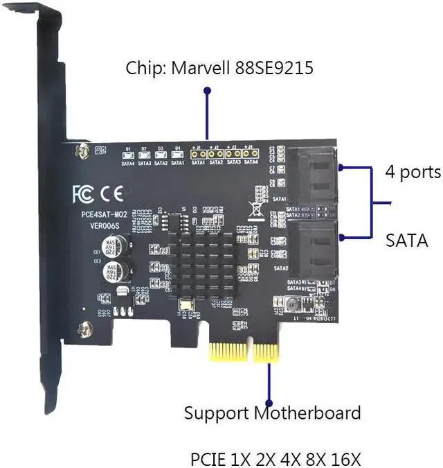 Alt view image 6 of 6 - Mainboard CPU Graphics Card Extention Cables PCI-E 1X to 16X Extender Riser Card SATA 4P Power Cable 4P Adapter Cable
