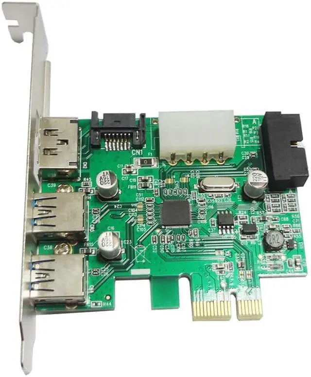 Alt view image 3 of 6 - Amify USB3.0 Expansion card PCI-E PCI express eSATA built-in 19 pin USB3.0 PCI-E Riser adapter add on cards