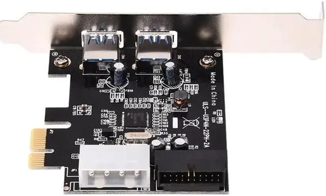 Alt view image 3 of 5 - Super Speed 2-Port USB 3.0 PCI-E PCI Express 19-pin USB3.0 15-pin SATA Connector Low Profile