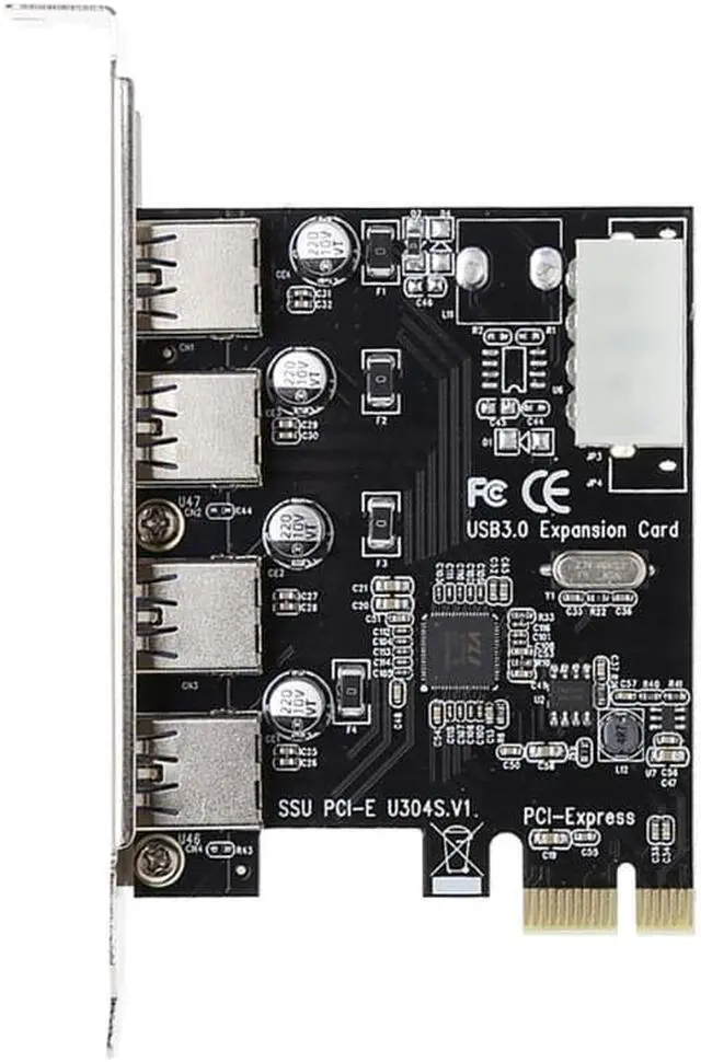 Main image of Amify 4 Port USB 3.0 to PCI-E PCIe Expansion Card PCI Express 1x Adapter Card USB3.0 Hub Controller