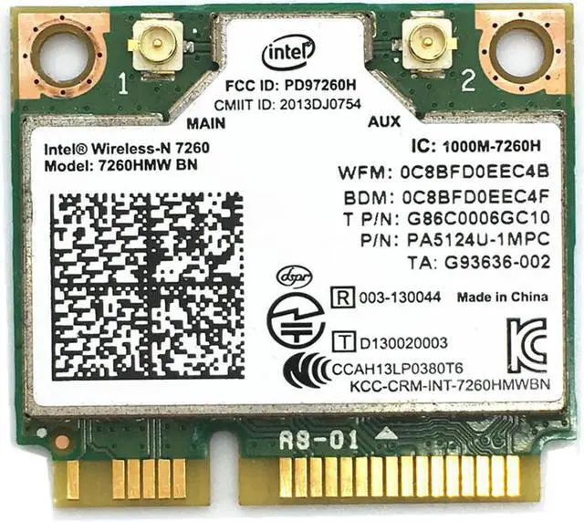 Main image of For 7260 Wireless-N Intel 7260HMW BN 802.11bgn 300Mbps Bluetooth 4.0 Mini PCI-E Wifi Card