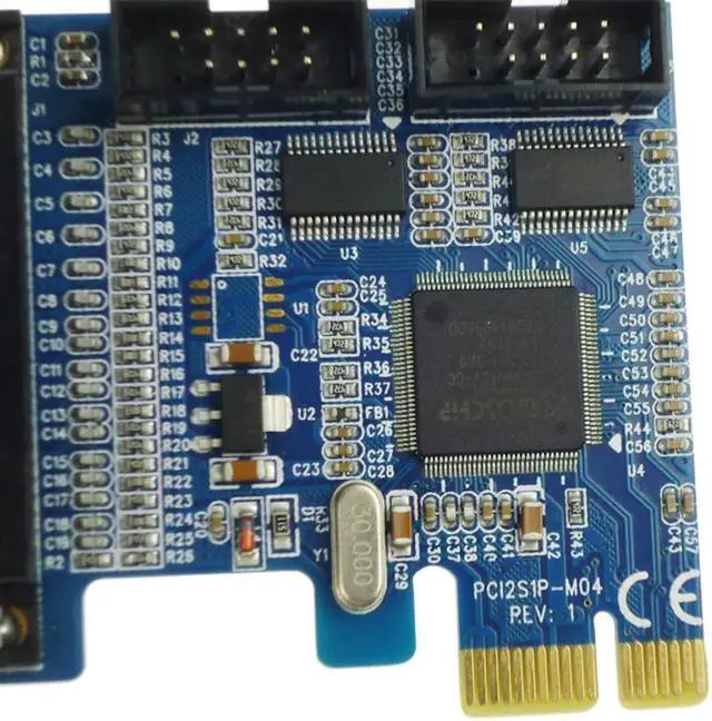 Alt view image 3 of 4 - Amify PCIE PCI-E to Dual serial port card DB9 RS232 RS-232 2-Port LPT parallel portX1 serial card 2 Serial COM expansion card