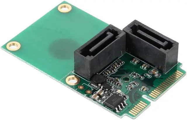 Alt view image 3 of 6 - SATA 6Gbps 2 Ports Mini PCI Express Controller Expansion Card PCI-E to SATA3.0 + 2xSATA3 With Cable