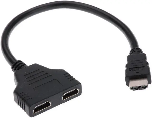 Alt view image 14 of 15 - 1 Male Dual Adapter in HD LED LCD TV Converter Del Divisore HDMI Splitter Cable
