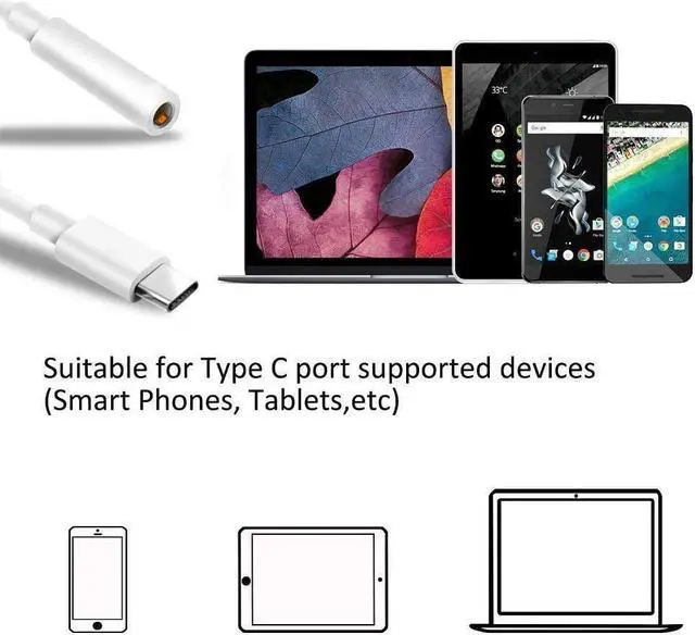 Alt view image 12 of 12 - 3Pcs Type C to 3.5mm Headphone Audio Adapter,USB C to 3.5mm Female AUX Microphone Connector Cable for Motorola Moto Z, Le 2/Le