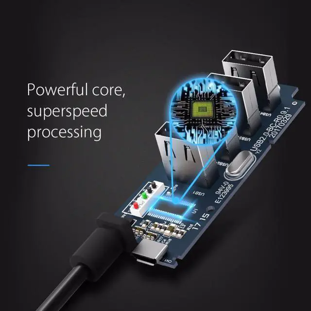 Alt view image 4 of 6 - W5P U2 ABS 4 Ports USB 2.0 Desktop HUB OTG Hubs USB Splitter Multi Port USB Adapter Micro USB and Type A Input for Compter