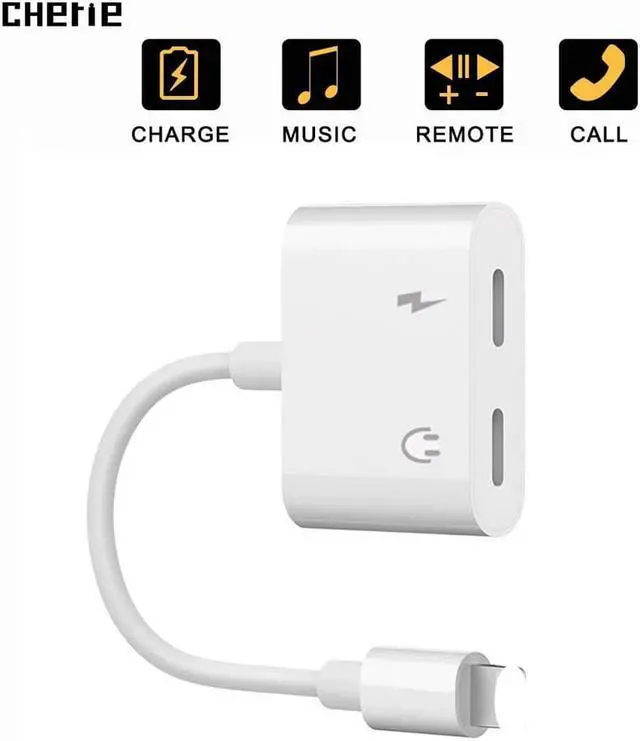 Alt view image 7 of 9 - Headphone Adapter Charging For iPhone 7 8 Plus X XR XS MAX Dongle 2 in 1 Dual Earphone Splitter Aux Audio Adaptor Charger