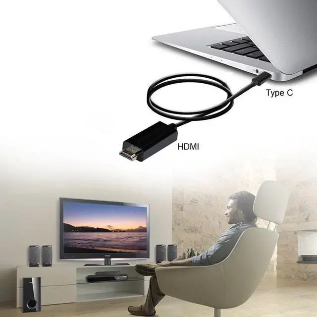 Alt view image 6 of 6 - Type C USB C to HDMI Cable 6FT USB 3.1 (Thunderbolt 3 Compatible) For Tablet