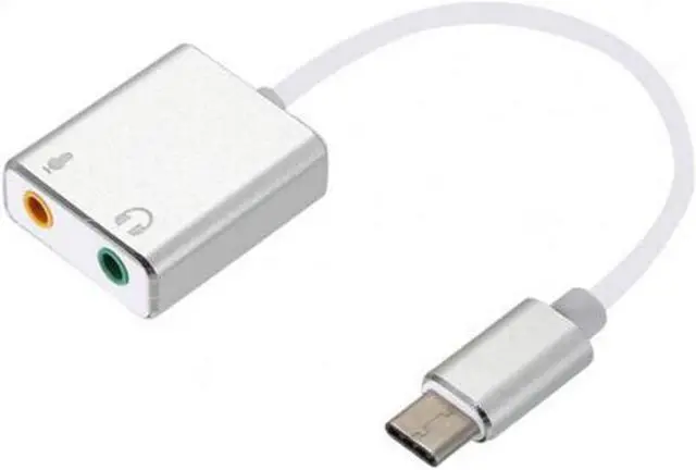 Alt view image 8 of 12 - Cable With 3.5mm Sound Card External Adapter Splitter Headphone Type C Stereo Audio Microphone Port Aux Connector