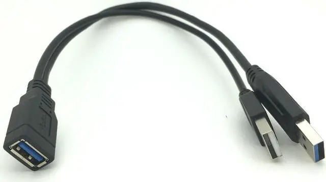 Alt view image 2 of 4 - USB 3. 0 A 1 Feale to 2 Dual USB Male Data Hub Power Adapter Y Splitter USB Charging Power Cable Cord Extension Cable