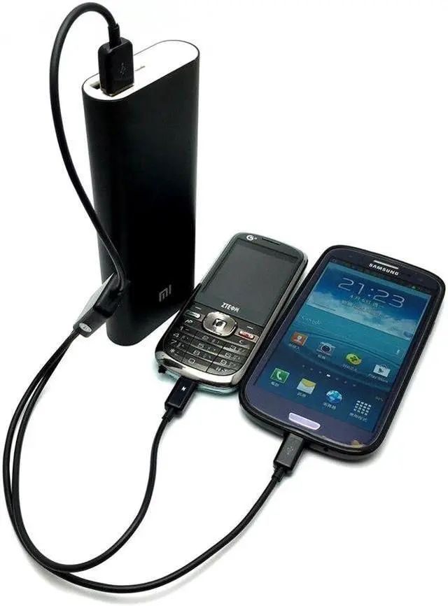Alt view image 8 of 8 - Dual Micro USB Splitter Charge Cable USB Male to 2 Micro USB Splitter Charge Cable 1 to 2 Micro USB data Charge Cable