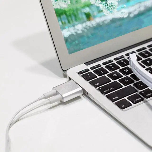 Alt view image 12 of 12 - Cable With 3.5mm Sound Card External Adapter Splitter Headphone Type C Stereo Audio Microphone Port Aux Connector