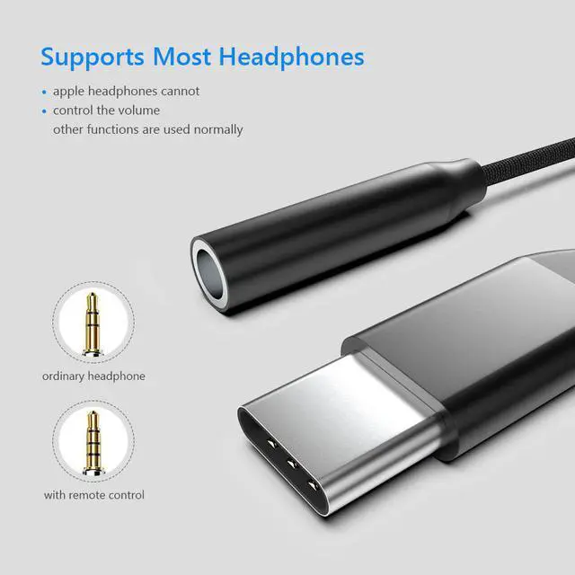 Alt view image 4 of 6 - 1Pcs USB Type C to Type C 3.5mm Jack AUX Headphone Audio Splitter Converter Adapter Cable For Huawei mate 20 10 P30 pro Xiaomi