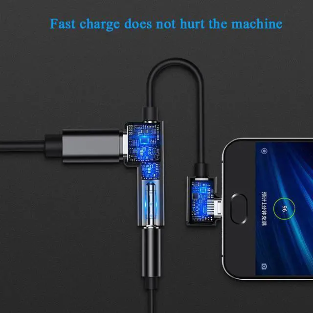 Alt view image 10 of 12 - usb type c to 3.55mm jack audio splitter headphone cable Earphone aux 3.5 Adapter charger usb c for xiaomi mi 8 for huawei nova3