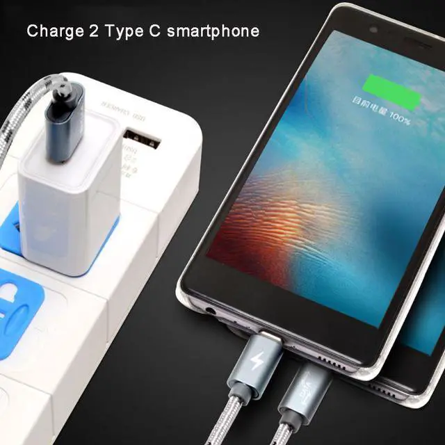 Alt view image 10 of 12 - USB 2.0 Type A Male To Dual USB C Type C Male Splitter Y Fast Charging Data Cable Cord for Android Mobile Phone Tablet