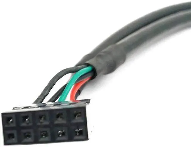 Alt view image 7 of 7 - (2 Pack) 50CM Dupont 10 Pin Female Header to 2 Port Dual USB 2.0 Type A Female Motherboard Extender Splitter Cable