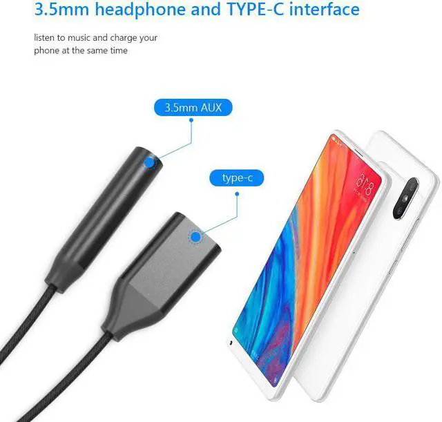 Alt view image 2 of 6 - 1Pcs USB Type C to Type C 3.5mm Jack AUX Headphone Audio Splitter Converter Adapter Cable For Huawei mate 20 10 P30 pro Xiaomi