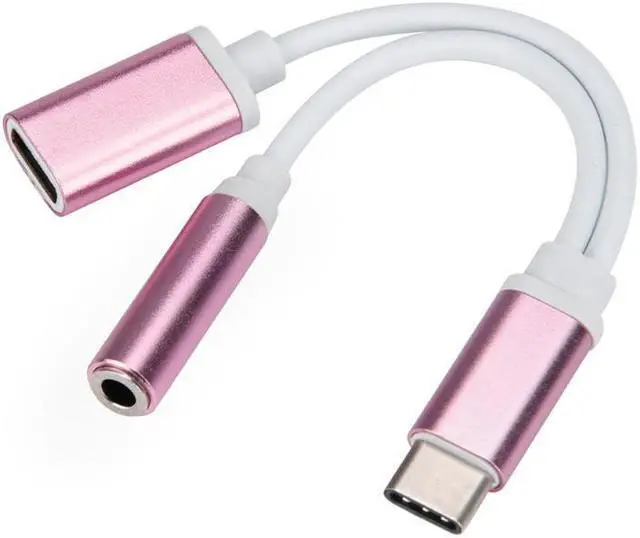 Alt view image 4 of 6 - 2 in 1 USB C Type C Male Audio Cable to 3.5mm Female Audio Jack Headset Earphone Adapter Wire Y Splitter Cable