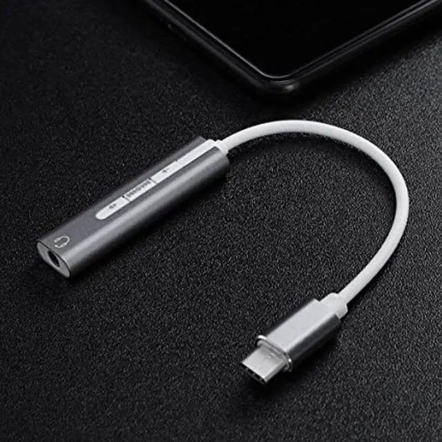Alt view image 6 of 6 - Sound Cards USB C Type C Sound Card External Converter Adapter with 3.5mm Aux Stereo