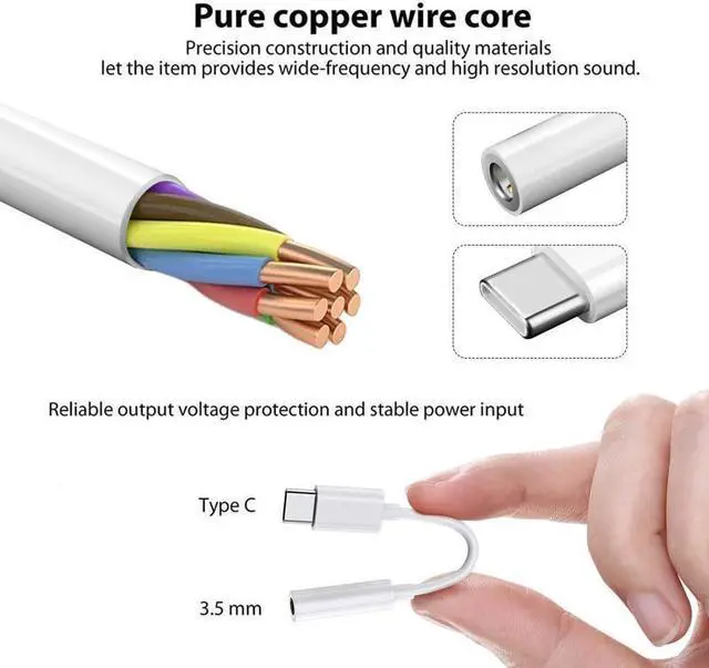 Alt view image 5 of 10 - USB C to 3.5 mm Headphone Jack Adapter For Xiaomi OnePlus 7 USB Type C Adaptador Tipo C Audio Aux Splitter Converter